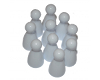 Pions plastiques 24mm - Blanc - 10p Pions plastiques 24mm - Blanc - 10p